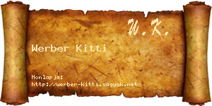 Werber Kitti névjegykártya